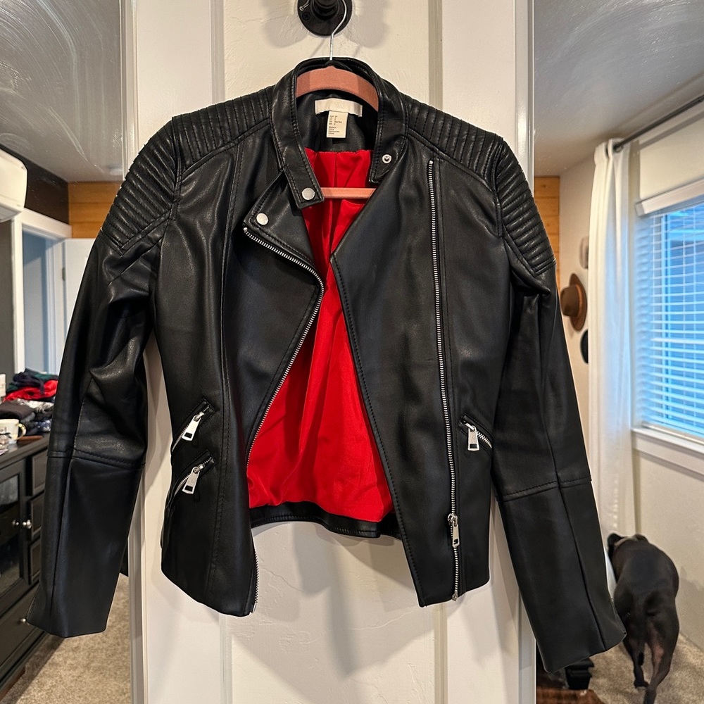 Black faux leather jacket